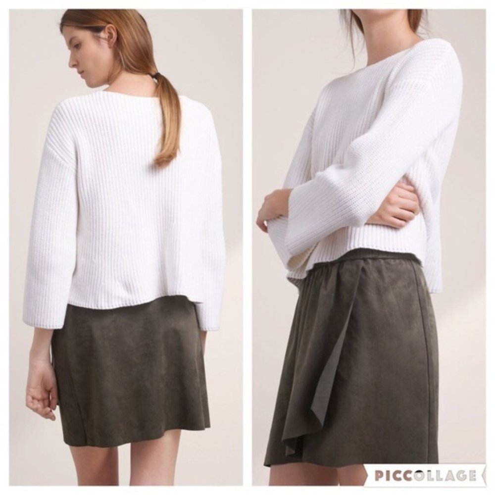 Aritzia Wilfred Free Black Suede Skirt